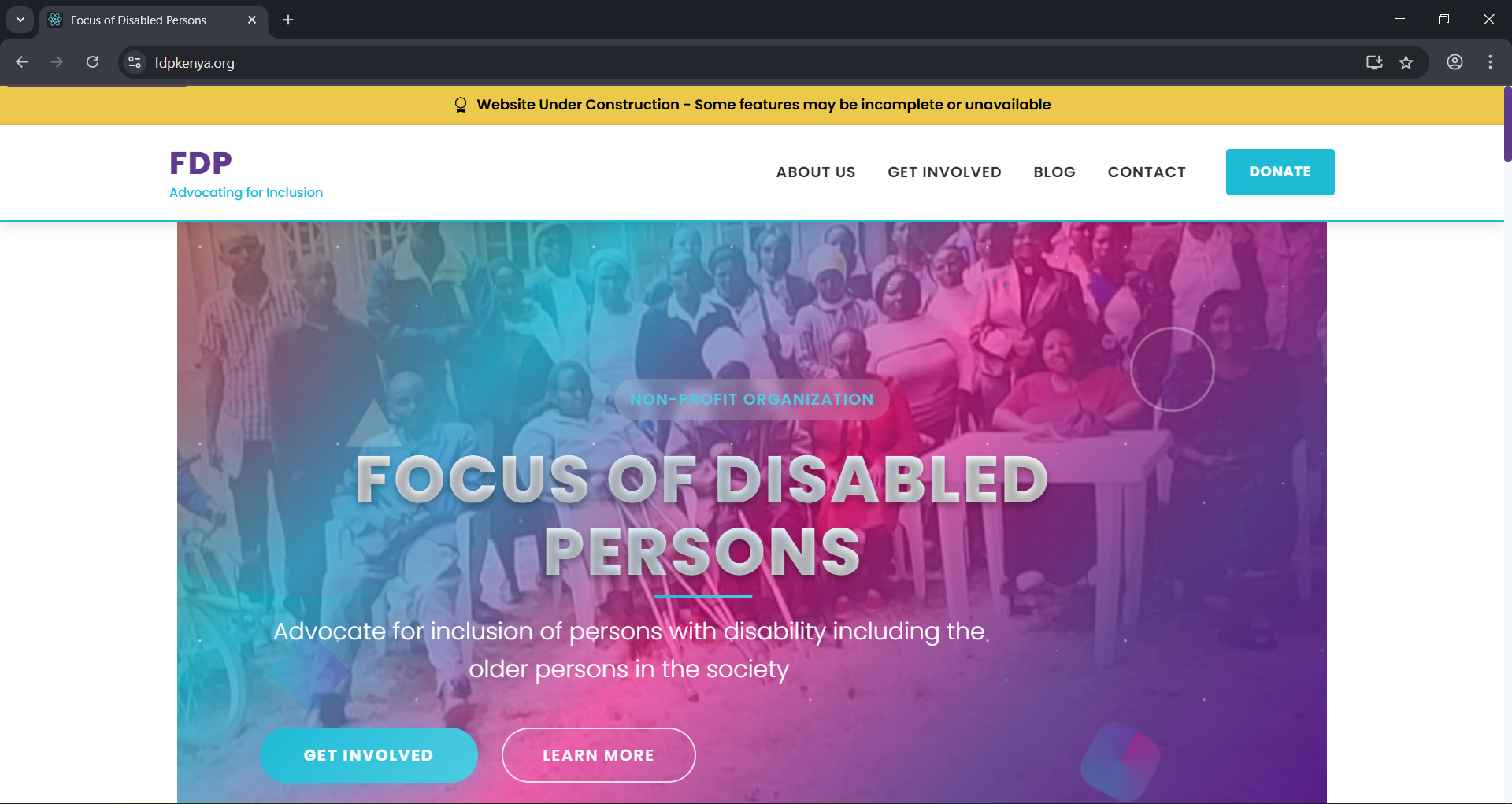 Focus of Disabled People Kenya (website) project screenshot