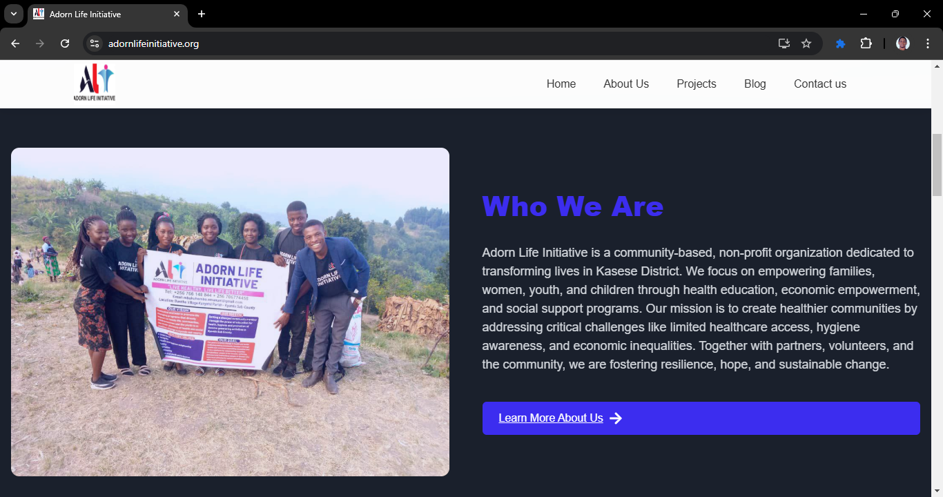 Adorn Life Initiative (website) project screenshot